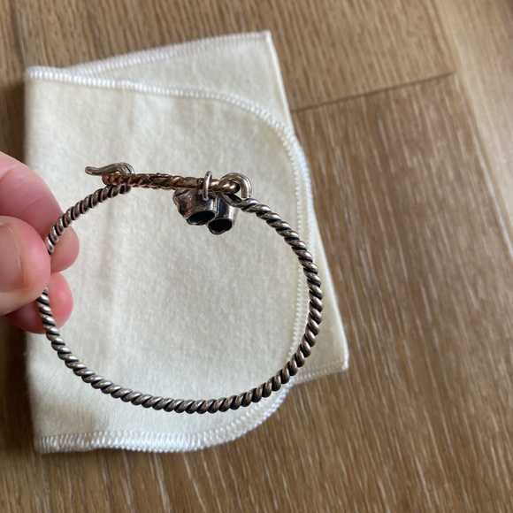 Silver Twisted Bracelet with Shoe Charms - Picture 2 of 14